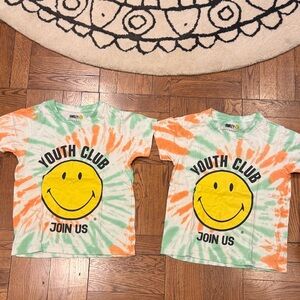 Eleven Paris Youth Club Smiley Tee - Orange and Green